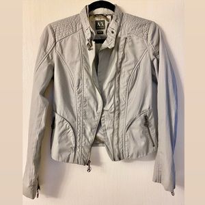 Armani Exchange moto style jacket, light grey